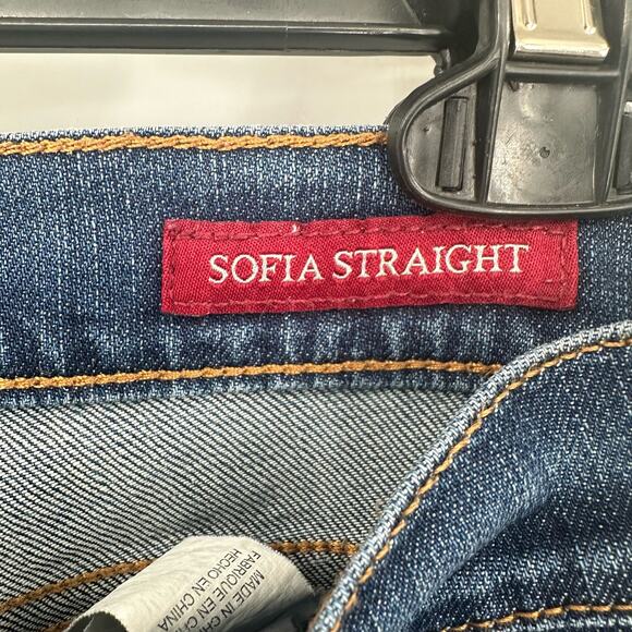 Lucky Brand Size 4 Jeans Blue Dark Wash Sofia Straight Leg Fitted Mid Rise - Picture 5 of 5